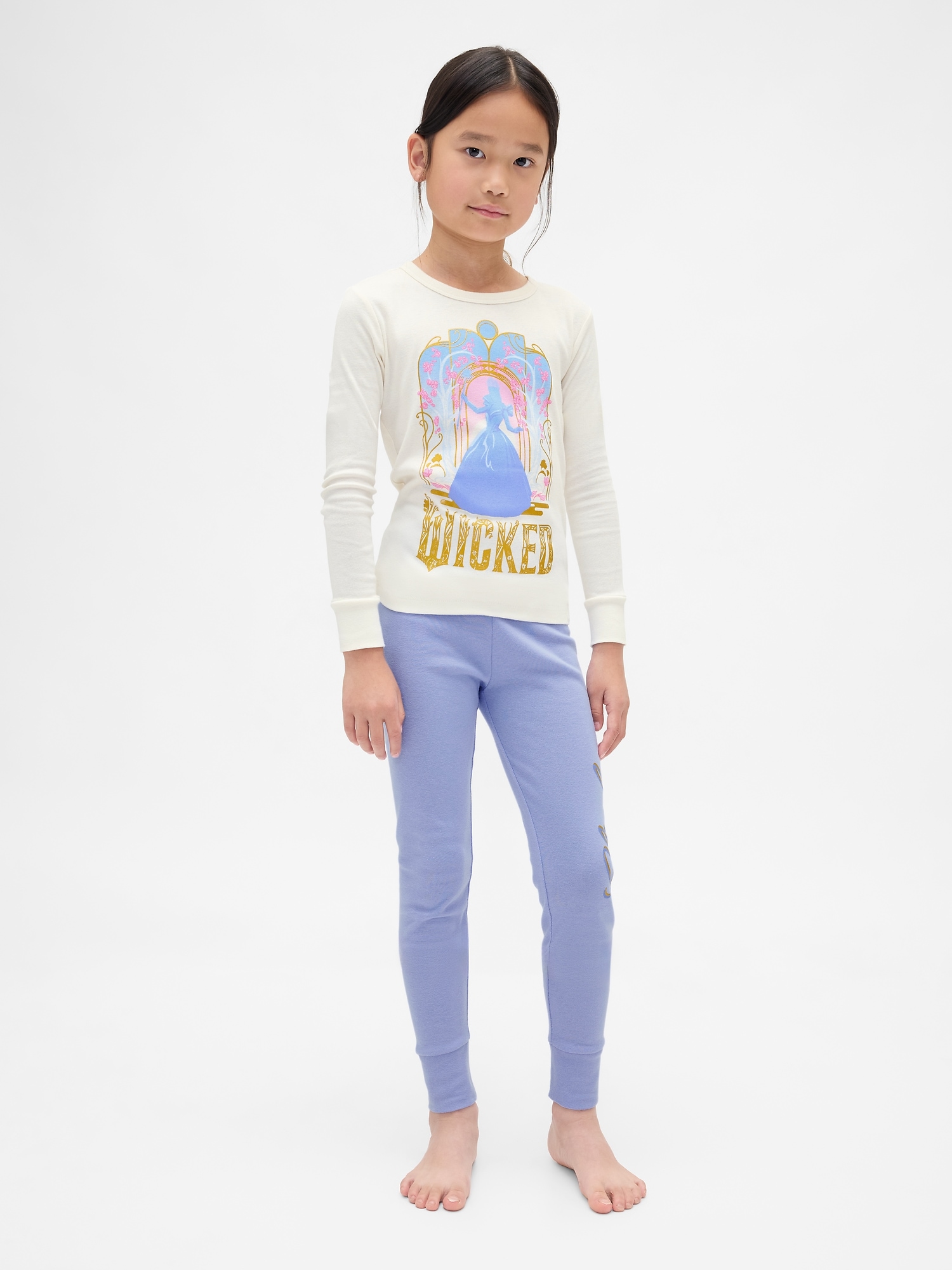 Kids Wicked Organic Brushed Cotton PJ Set - Ivory Frost