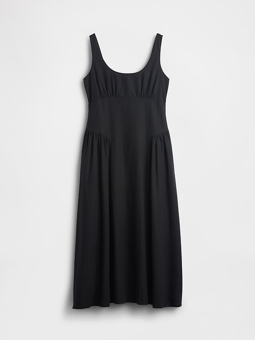Image number 5 showing, Linen-Blend Shirred Maxi Dress