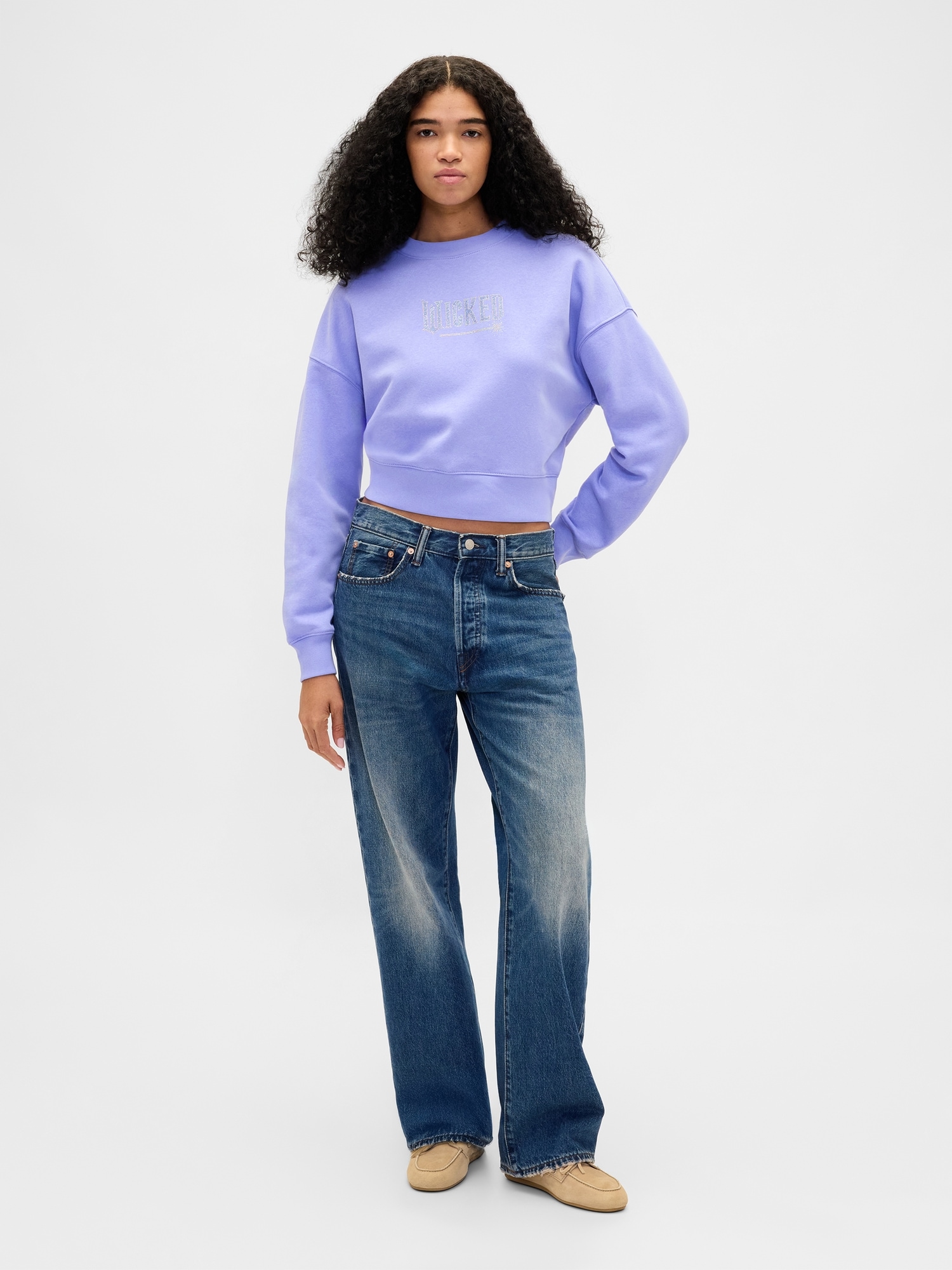 VintageSoft Wicked Crop Wedge Sweatshirt