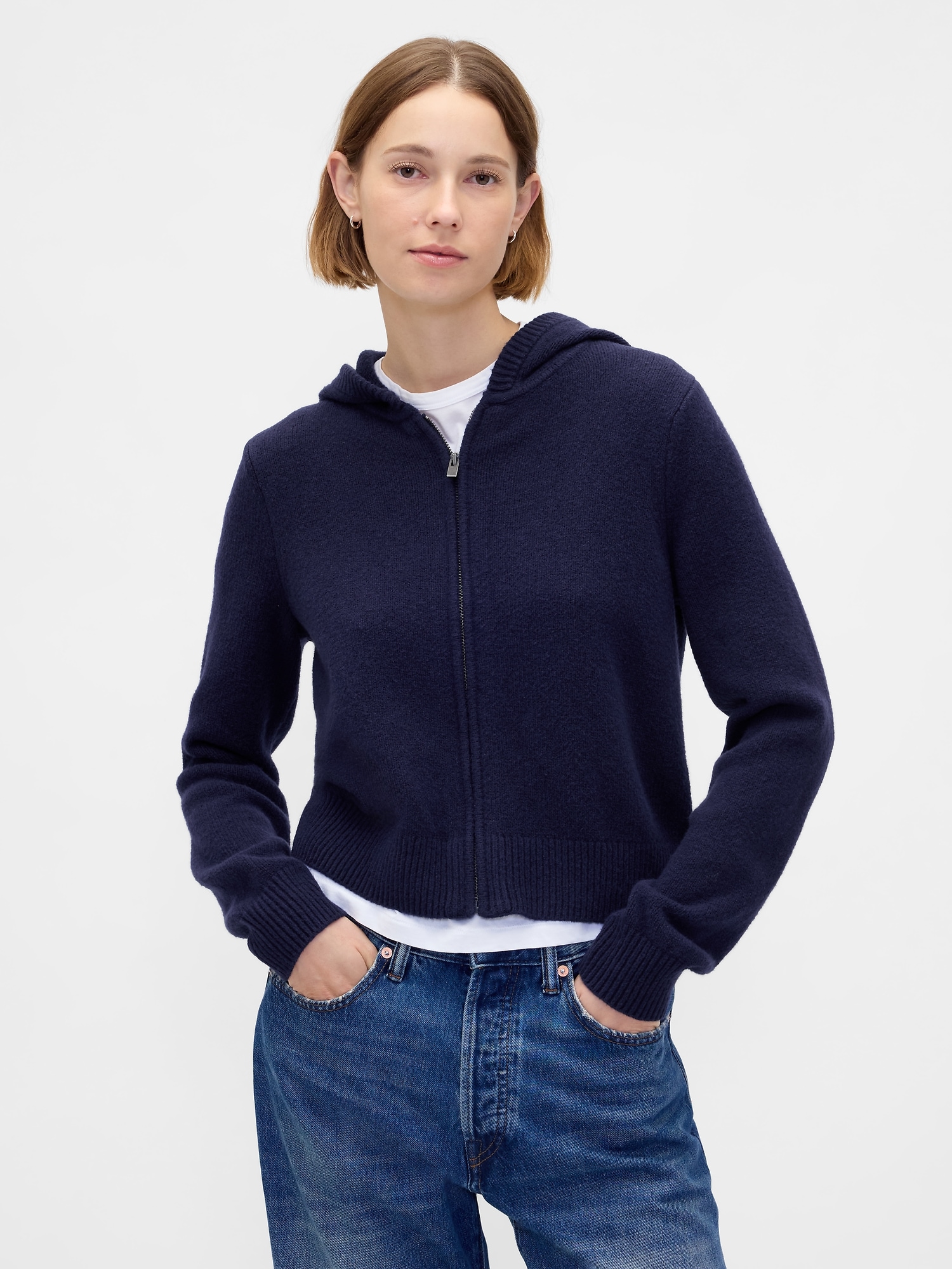 CashSoft Sweater Zip Hoodie - Dark Navy Blue