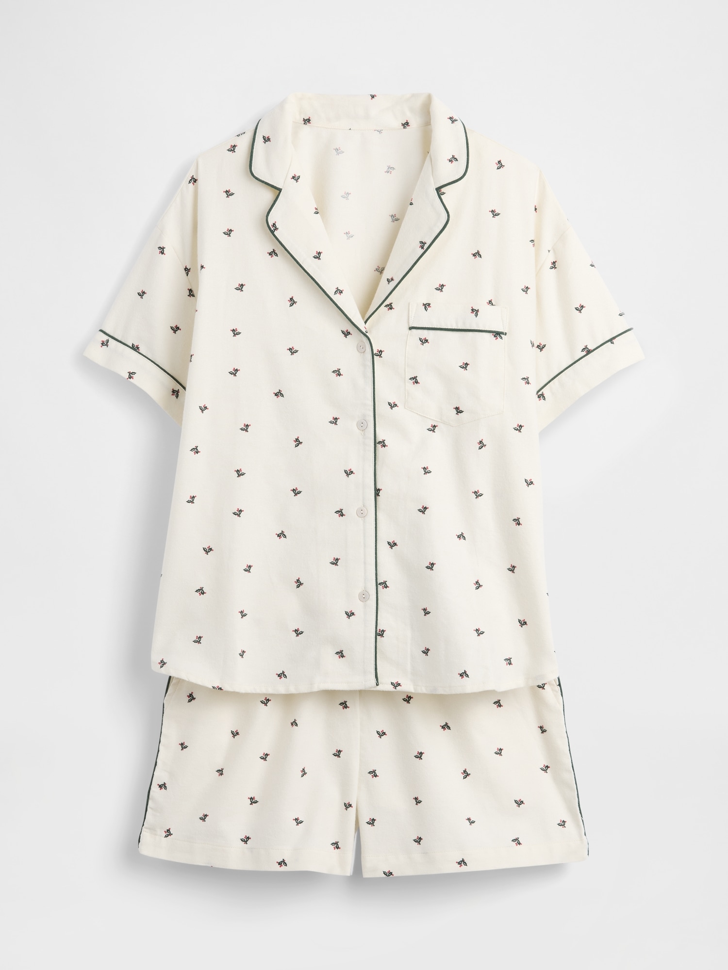 Gap Adult Softest Flannel Pj Short Set In White