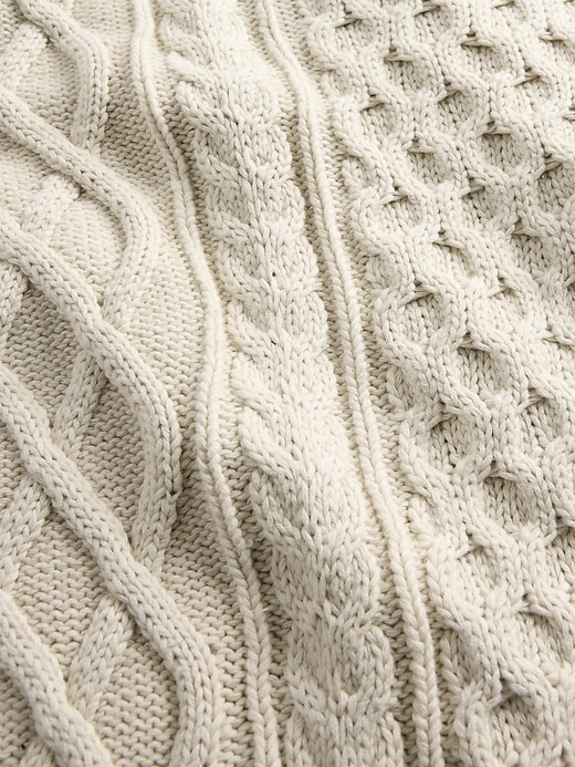 Image number 4 showing, 100% Cotton Oversized Cable-Knit Sweater