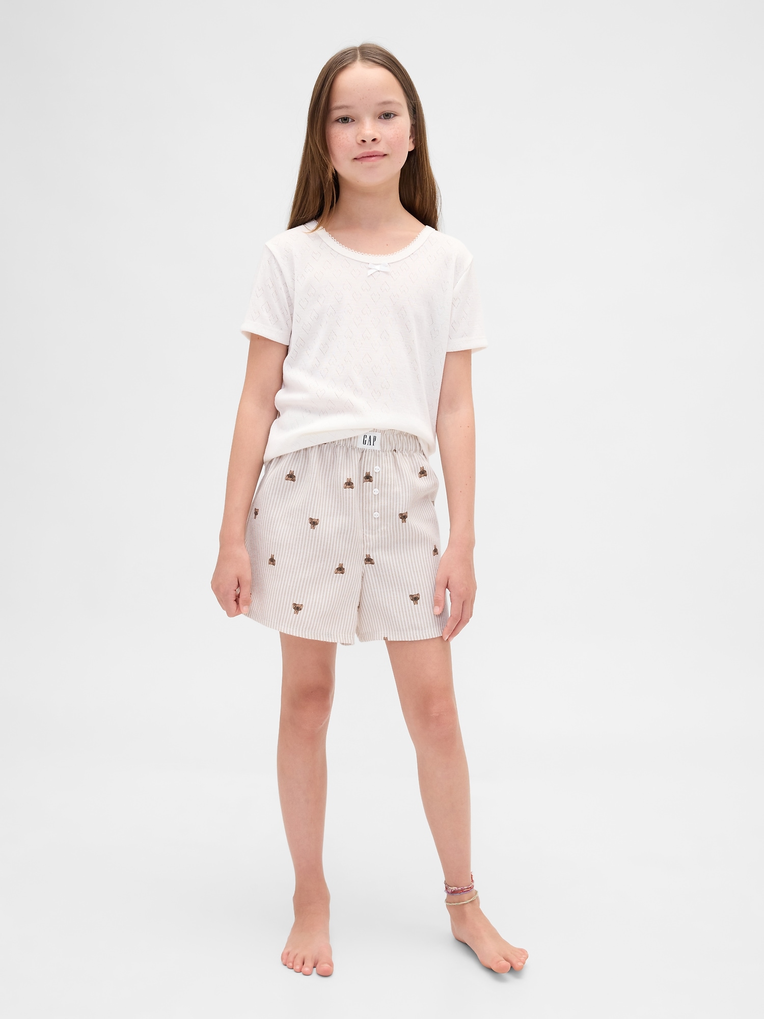 Kids Recycled Flannel PJ Boxer Shorts - Brannan Bear
