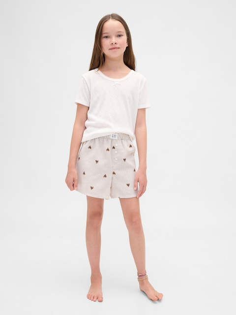 Kids Recycled Flannel PJ Boxer Shorts