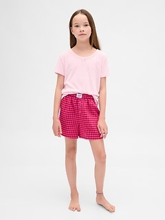 Kids Recycled Flannel PJ Boxer Shorts
