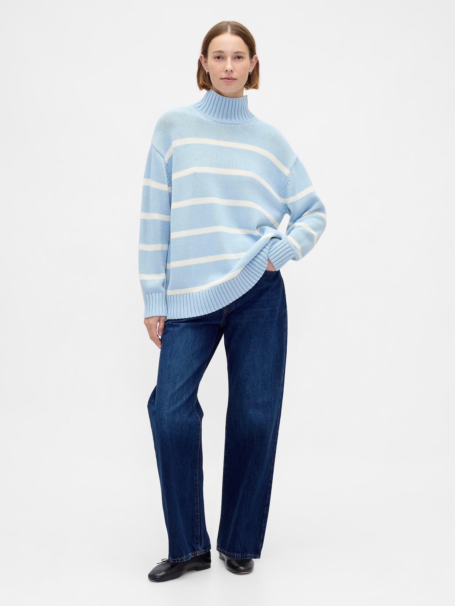 100% Cotton Oversized Mockneck Sweater