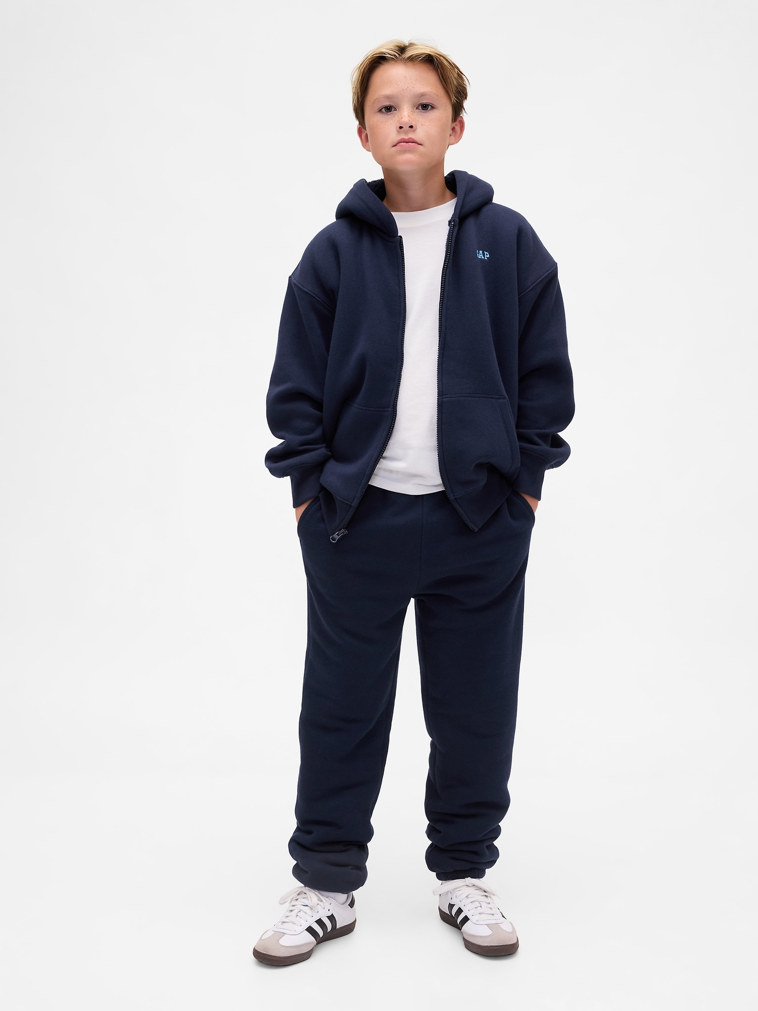 Kids Relaxed Sherpa-Lined Joggers - Blue