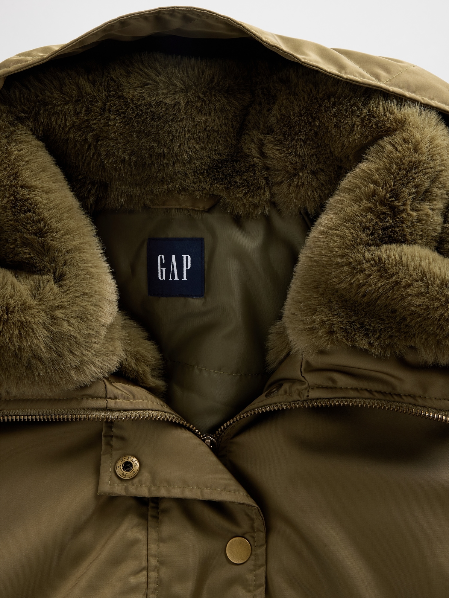 Faux Fur-Lined Satin Jacket