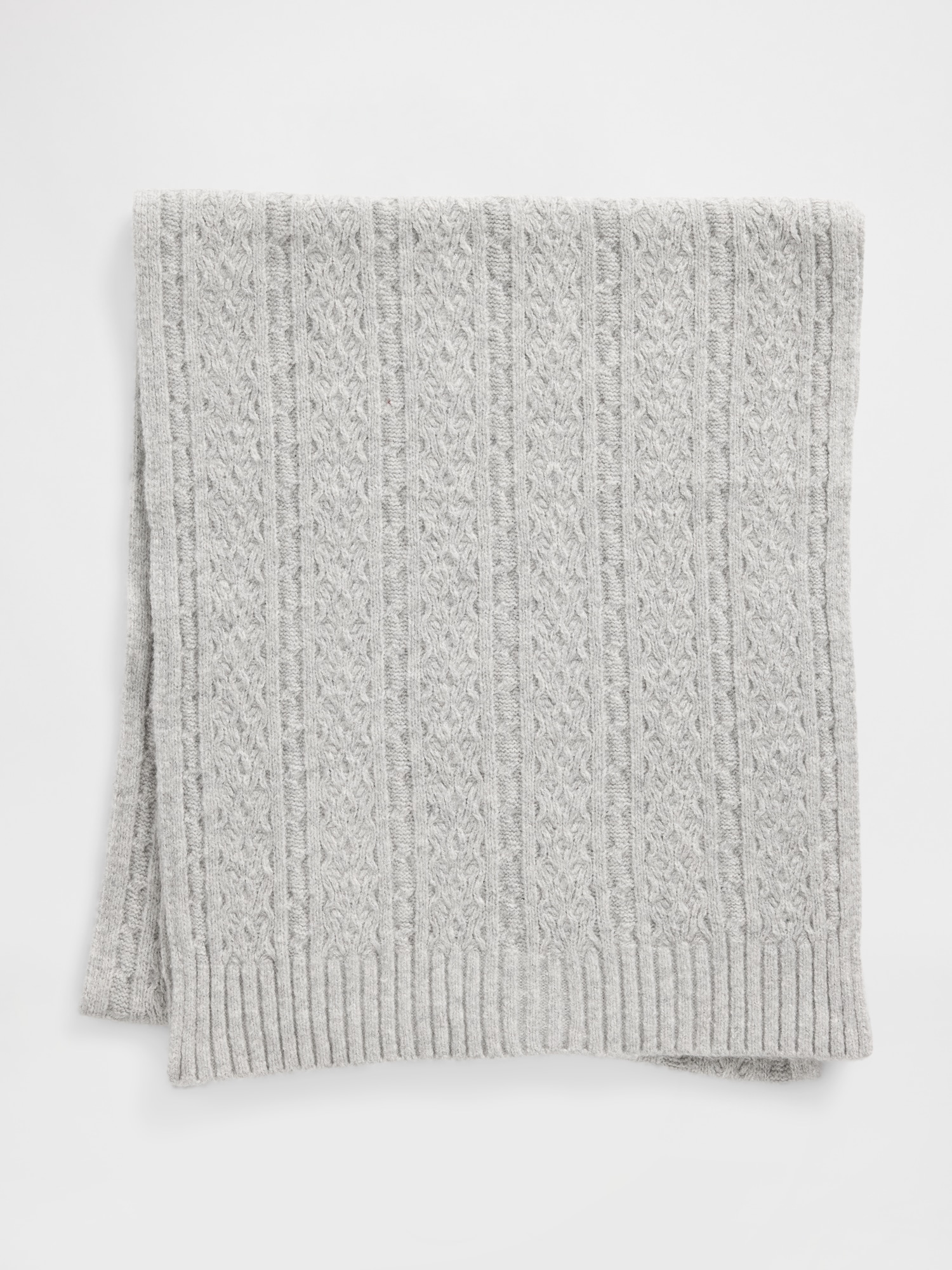 Gap Cashsoft Cable-knit Scarf In Gray