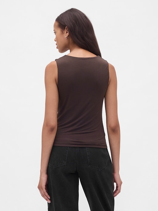 Image number 3 showing, Cropped Cowl-Neck Tank Top