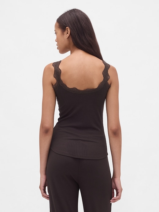 Image number 3 showing, Mini Rib Lace PJ Tank Top