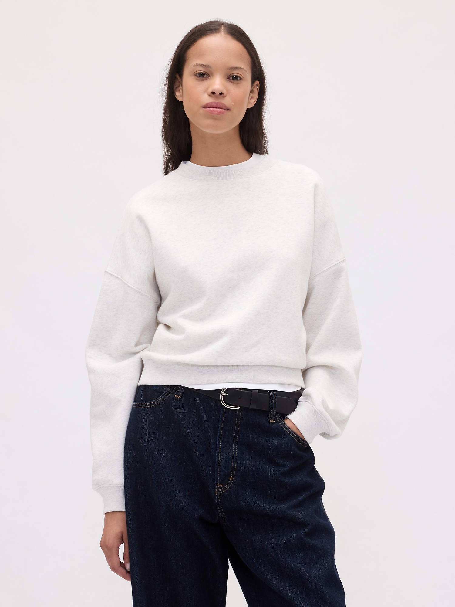 VintageSoft Wedge Crewneck Sweatshirt - Pale Heather Grey