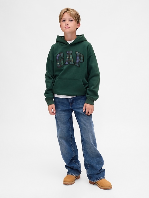 Image number 3 showing, Kids VintageSoft Relaxed Plaid Logo Hoodie