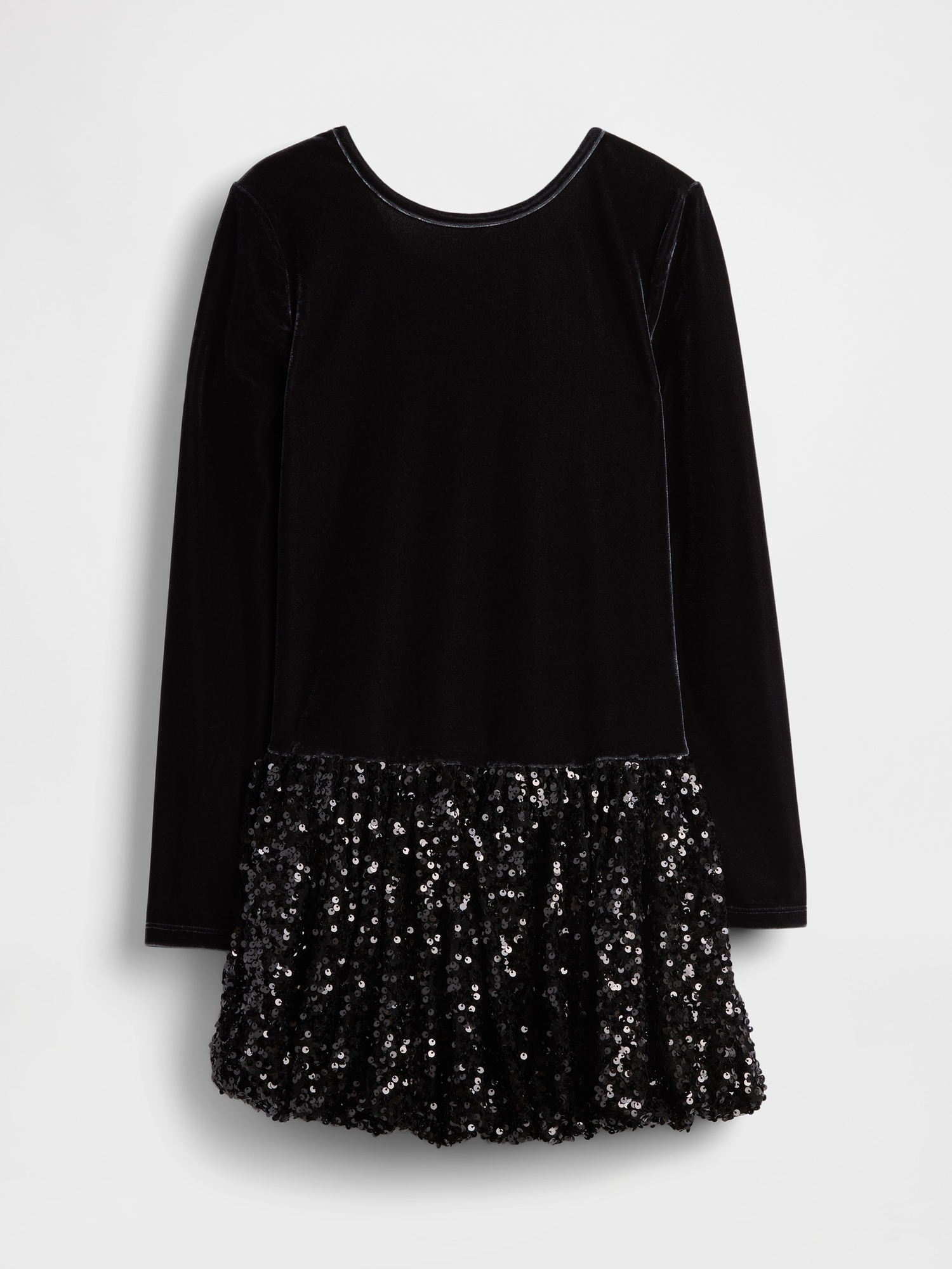 Kids Mixed Media Sequin Bubble Dress