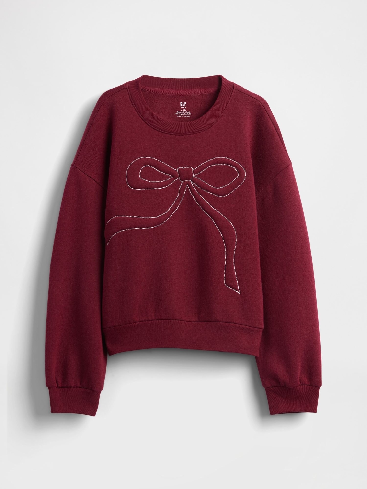 Kids Embellished Dolman Sweatshirt - Red Delicious
