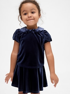Baby & Toddler Velour Bow Outfit Set