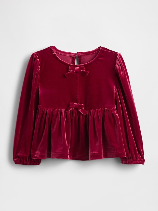 Image number 1 showing, Baby & Toddler Velour Bow Top