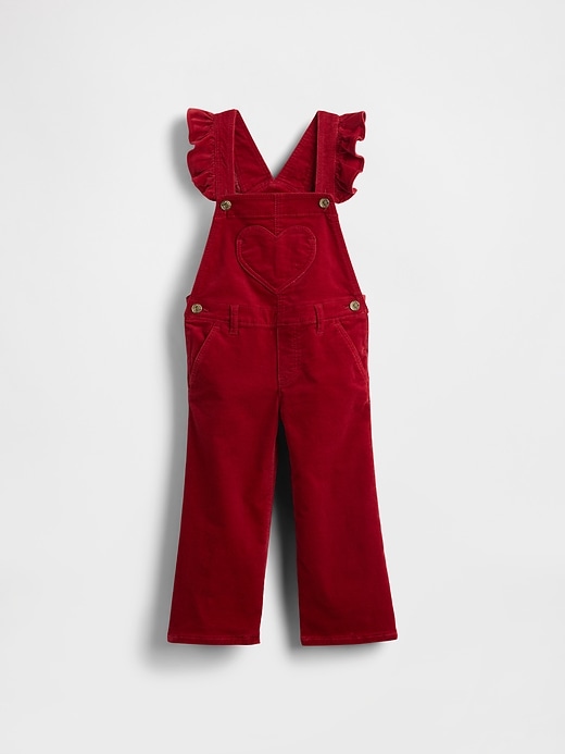 Image number 1 showing, Baby & Toddler Velvet Heart Overalls
