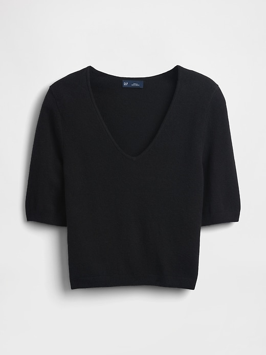 Image number 5 showing, CashSoft Elbow Sleeve Crop Sweater