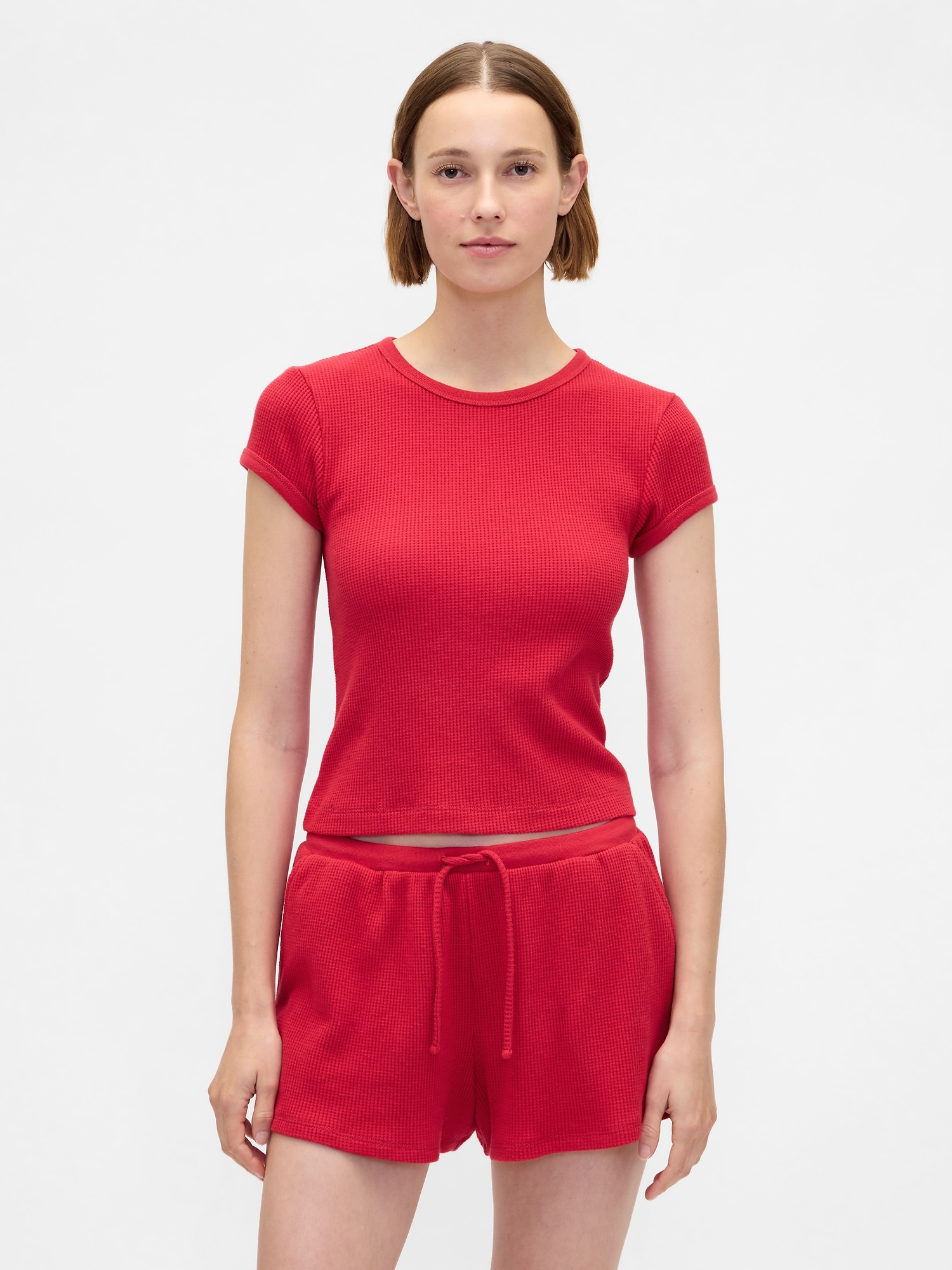 Waffle PJ T-Shirt - Modern Red