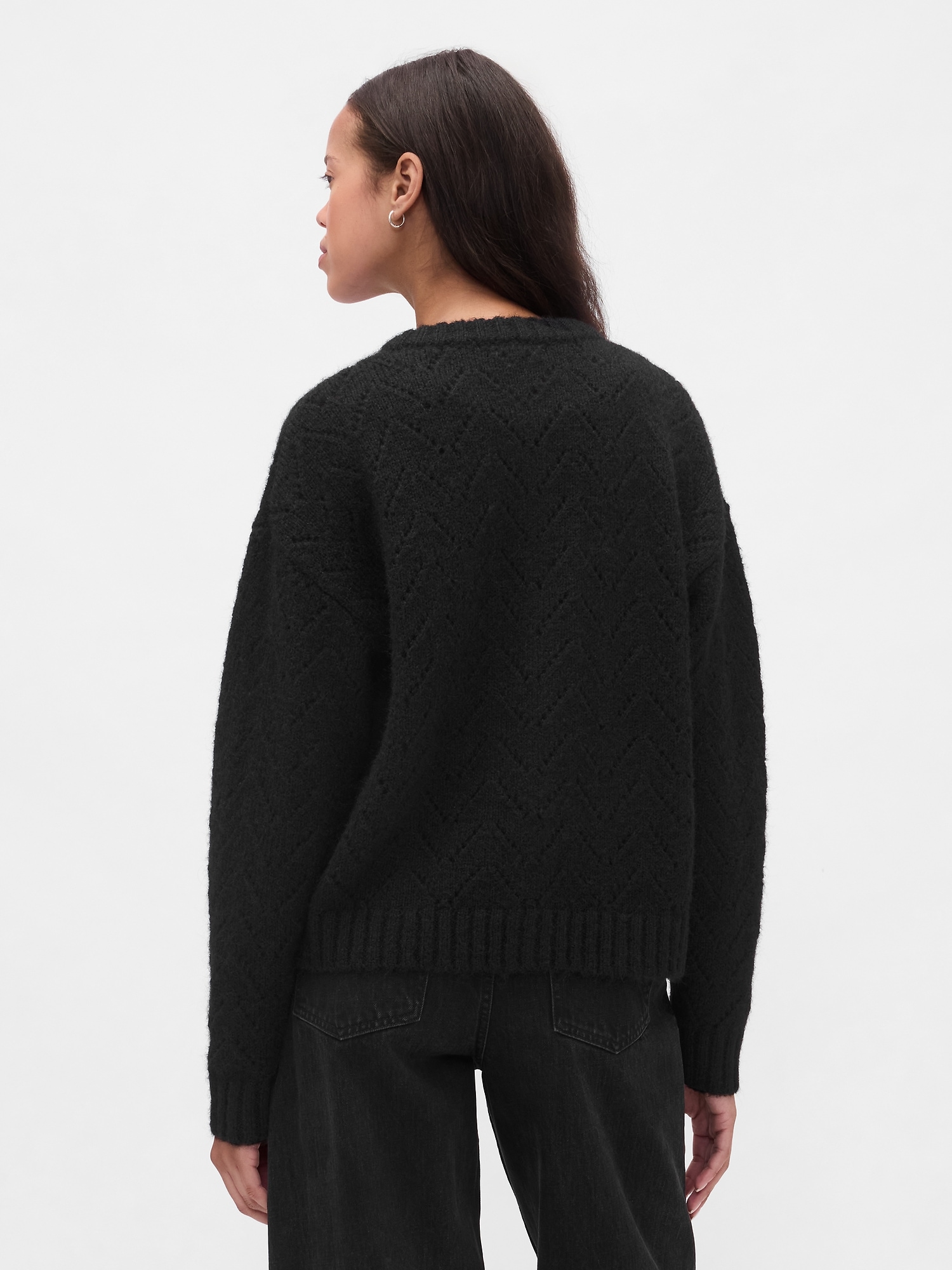 Fuzzy Pointelle Cardigan