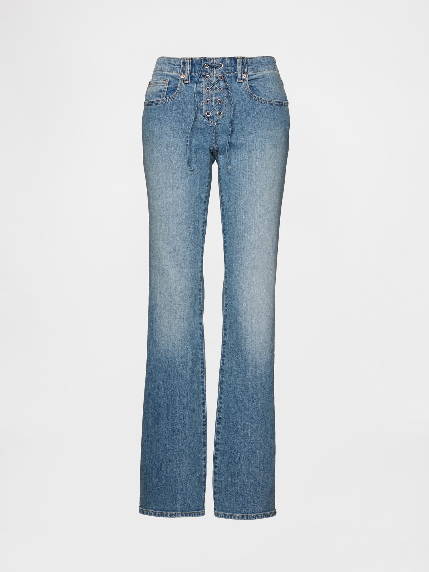 Low Rise Lace-Up Long & Lean Jeans