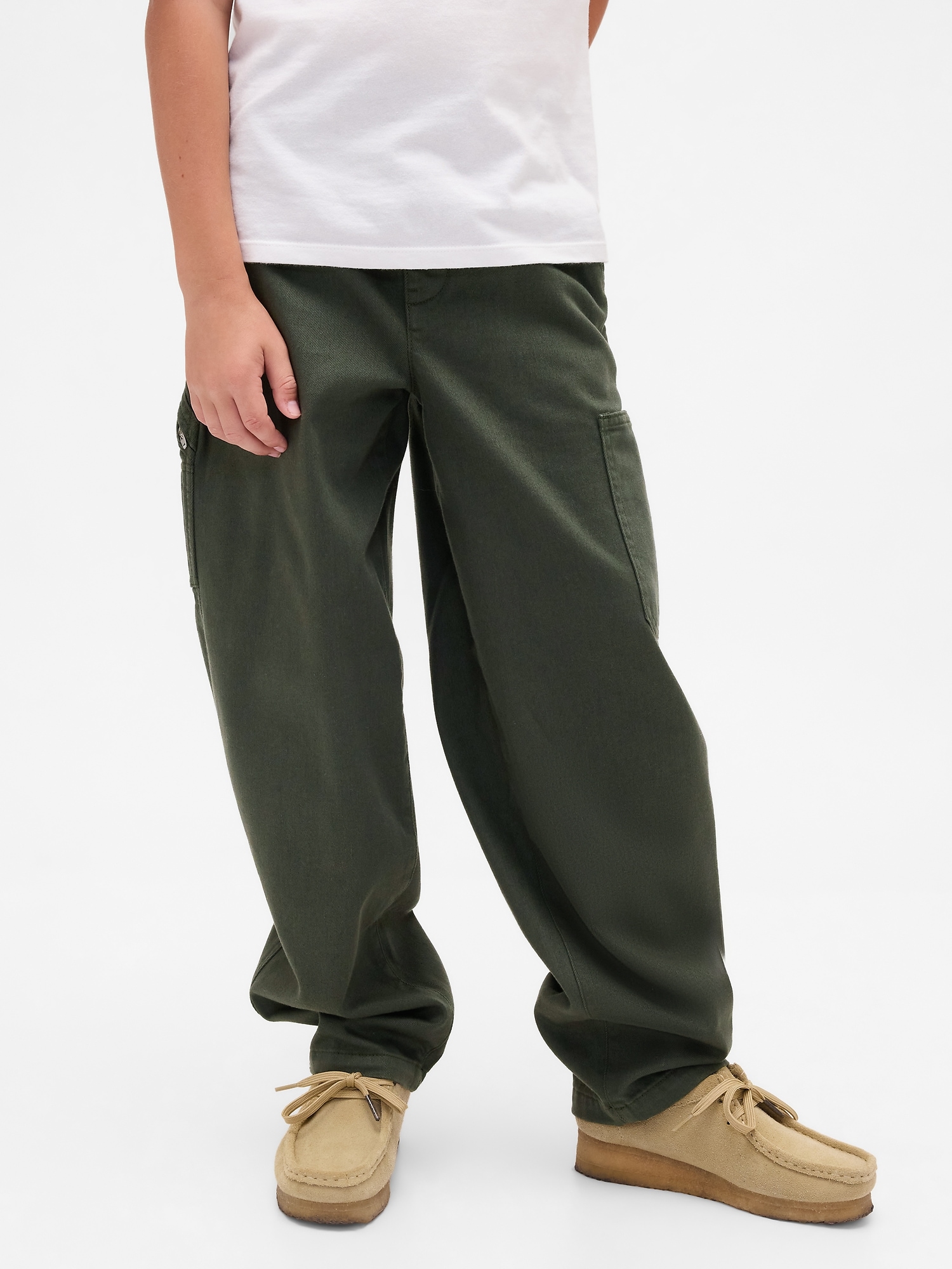 Детские брюки Gap Kids Brushed Cargo Baggy Taper Pants — фото 3