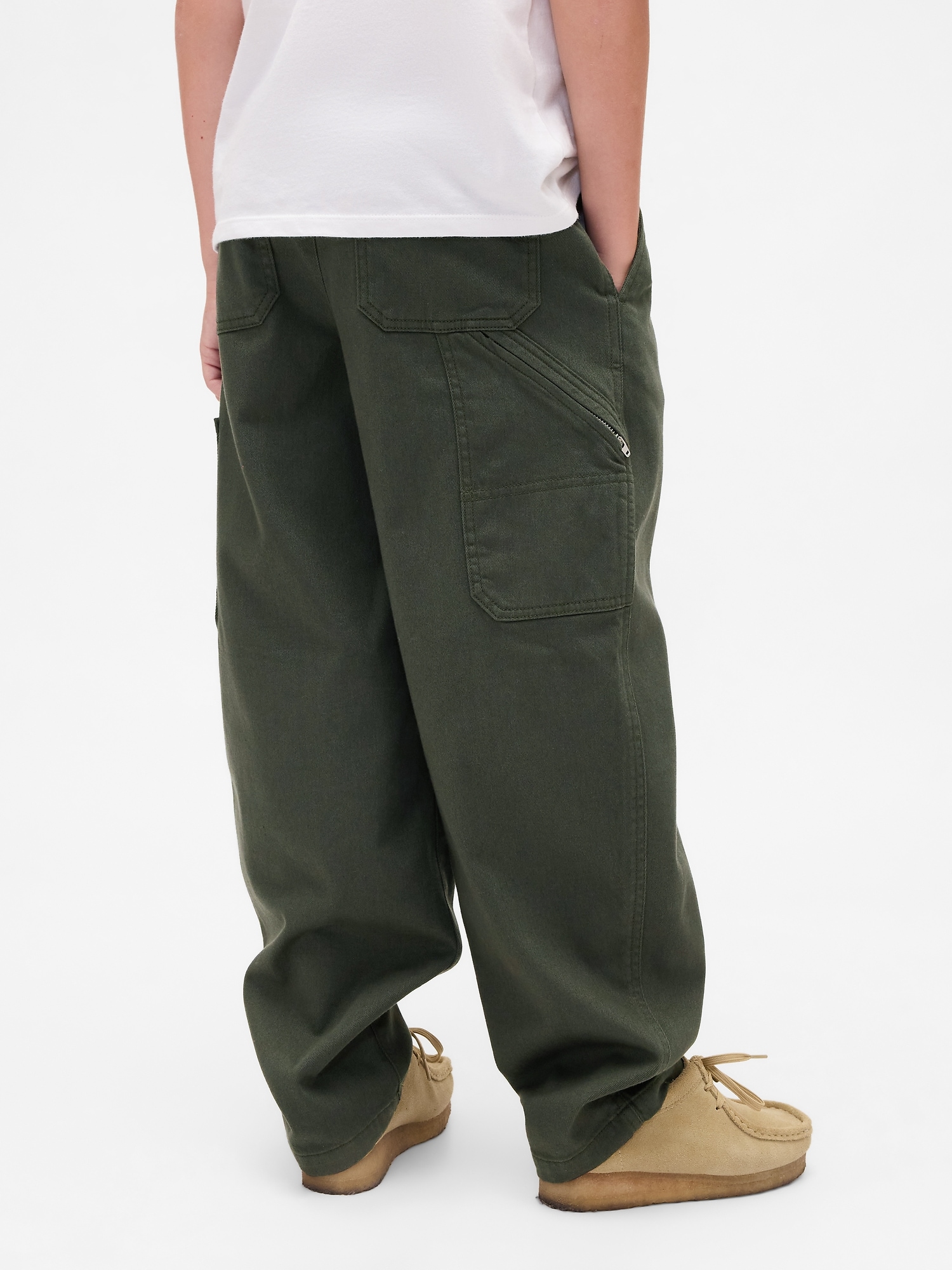 Детские брюки Gap Kids Brushed Cargo Baggy Taper Pants — фото 4
