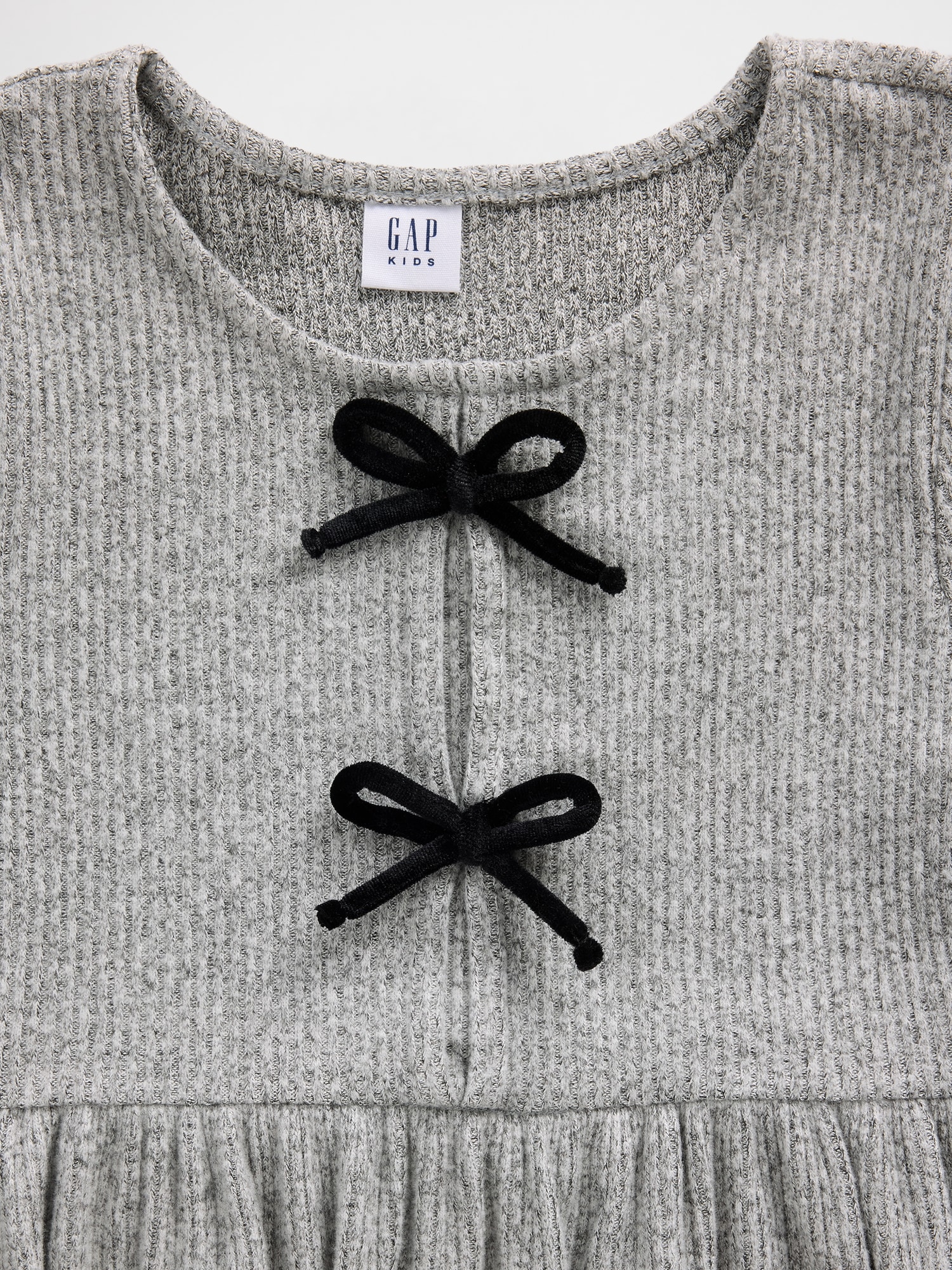 Kids Softspun Rib Bow-Front Dress