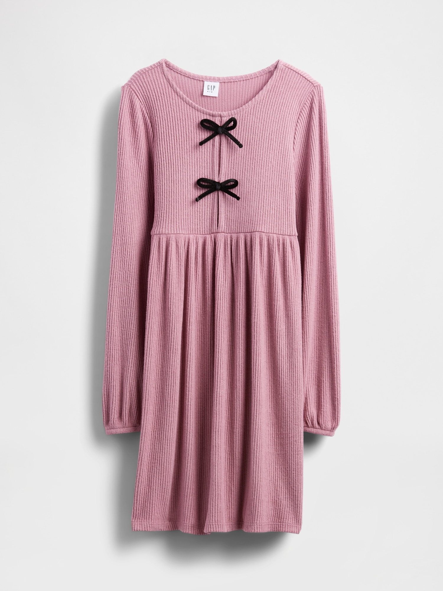 Kids Softspun Rib Bow-Front Dress