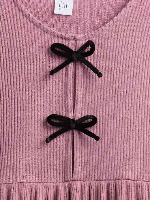 Image number 3 showing, Kids Softspun Rib Bow-Front Dress