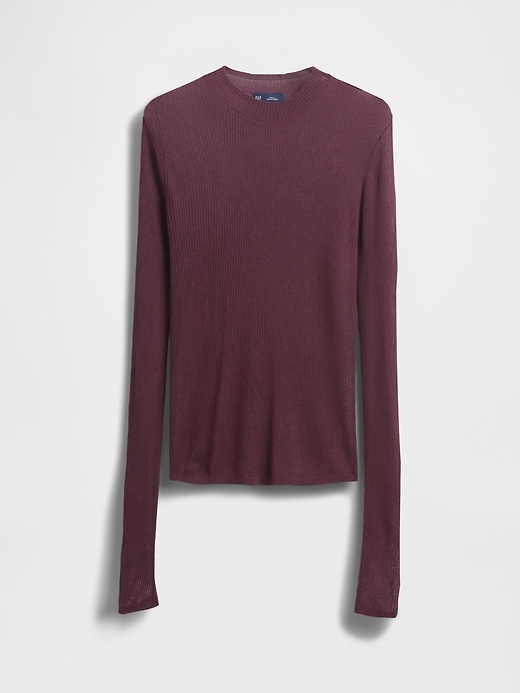 Image number 5 showing, High-Neck Sheer Sweater