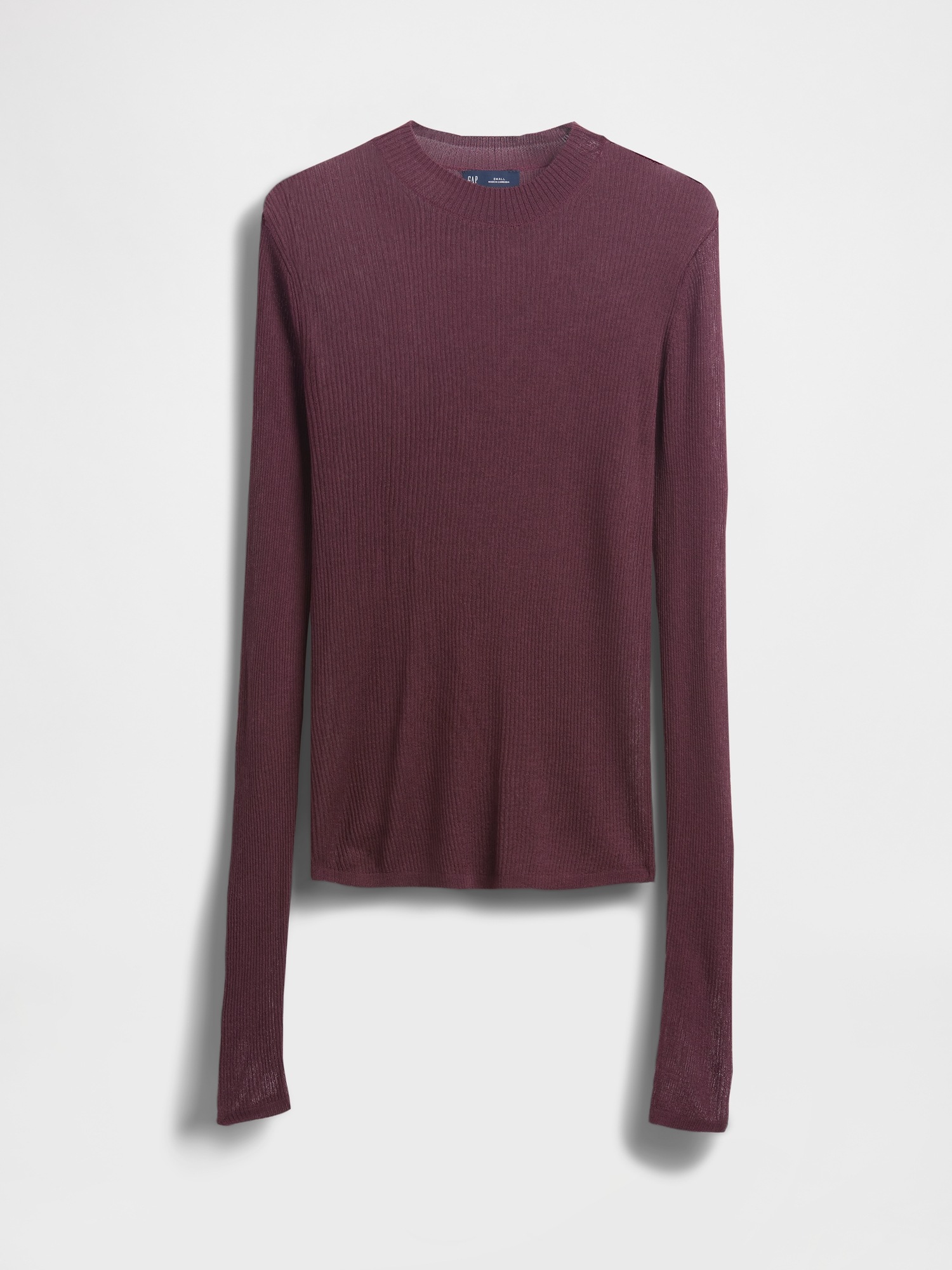 Женский свитер Gap High-Neck Sheer, цвет: Бордо бордовый — фото 5