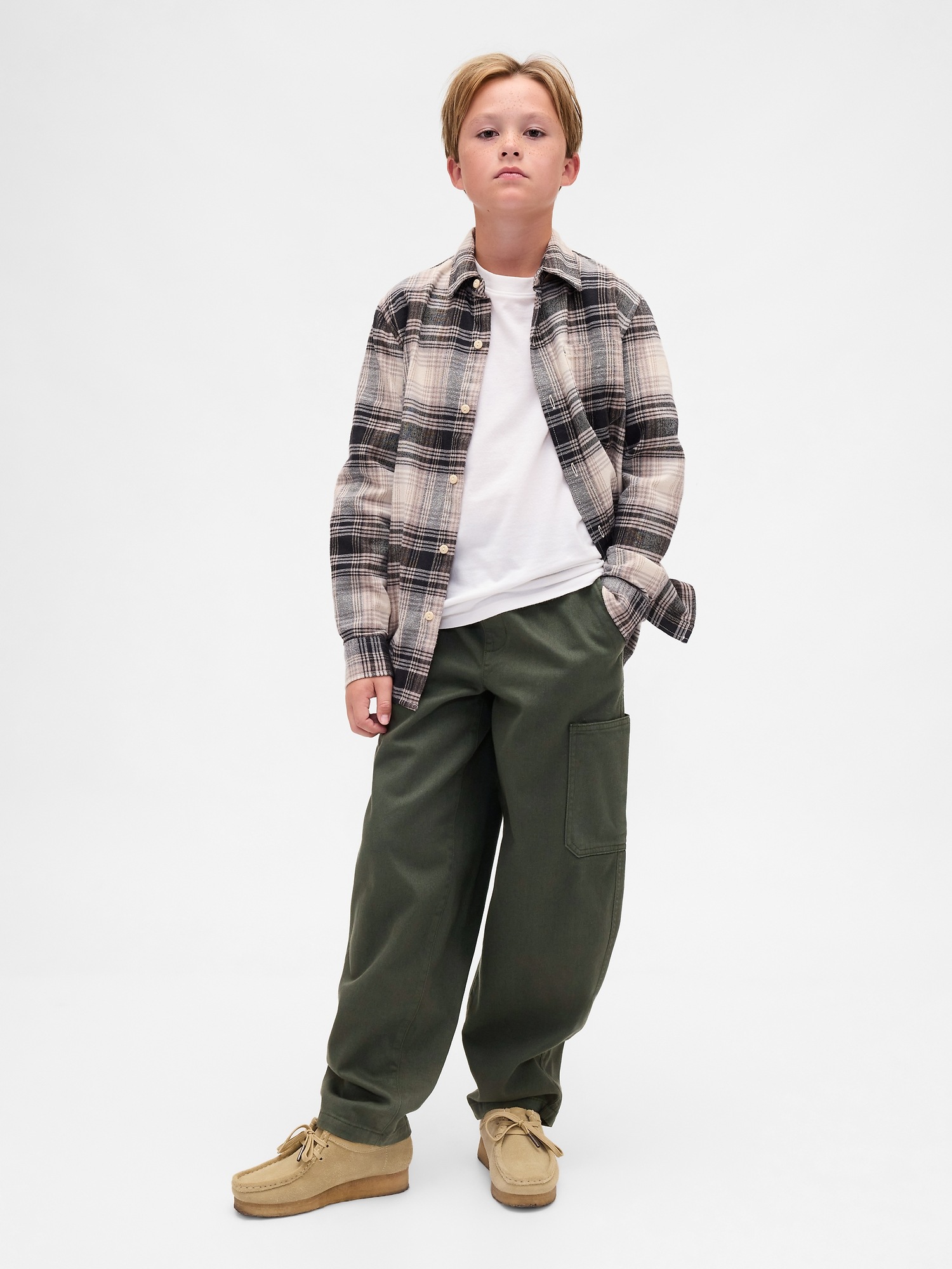 Детские брюки Gap Kids Brushed Cargo Baggy Taper Pants