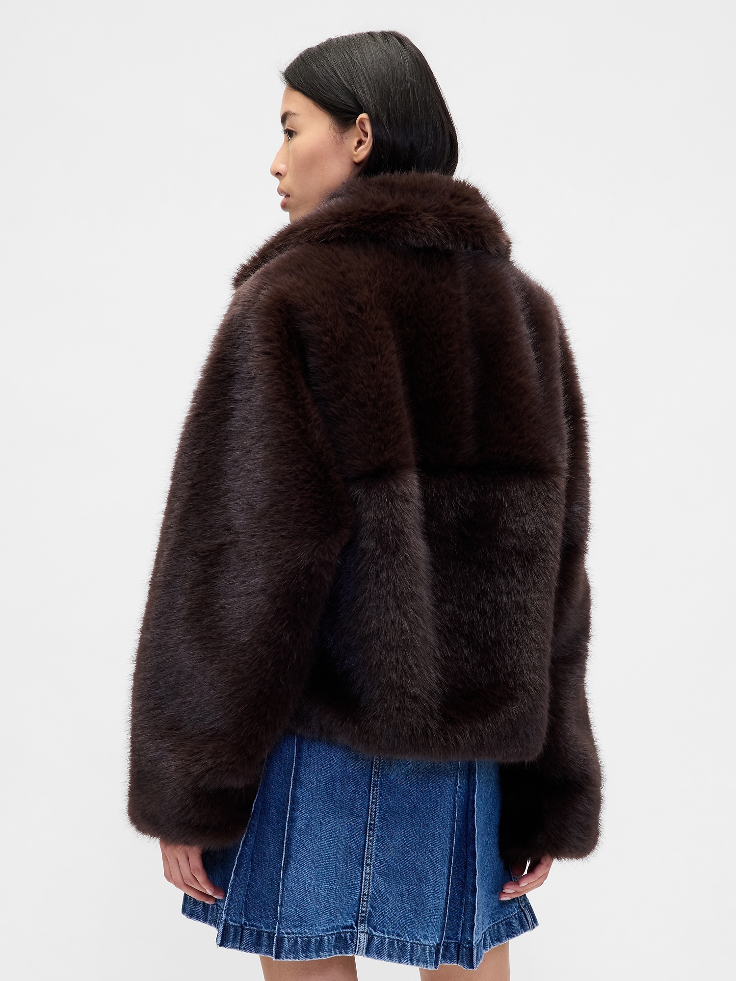 Gap × Sandy Liang Vegan Fur Half-Zip Pullover
