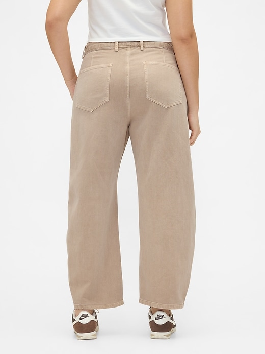 Image number 6 showing, Mid Rise Twill Barrel Pants