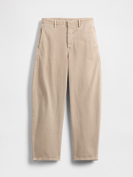 Mid Rise Twill Barrel Pants