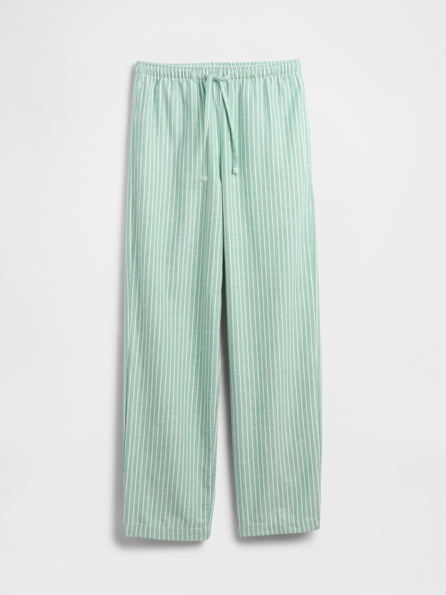 Adult Softest Flannel PJ Pants - Green & White Stripe