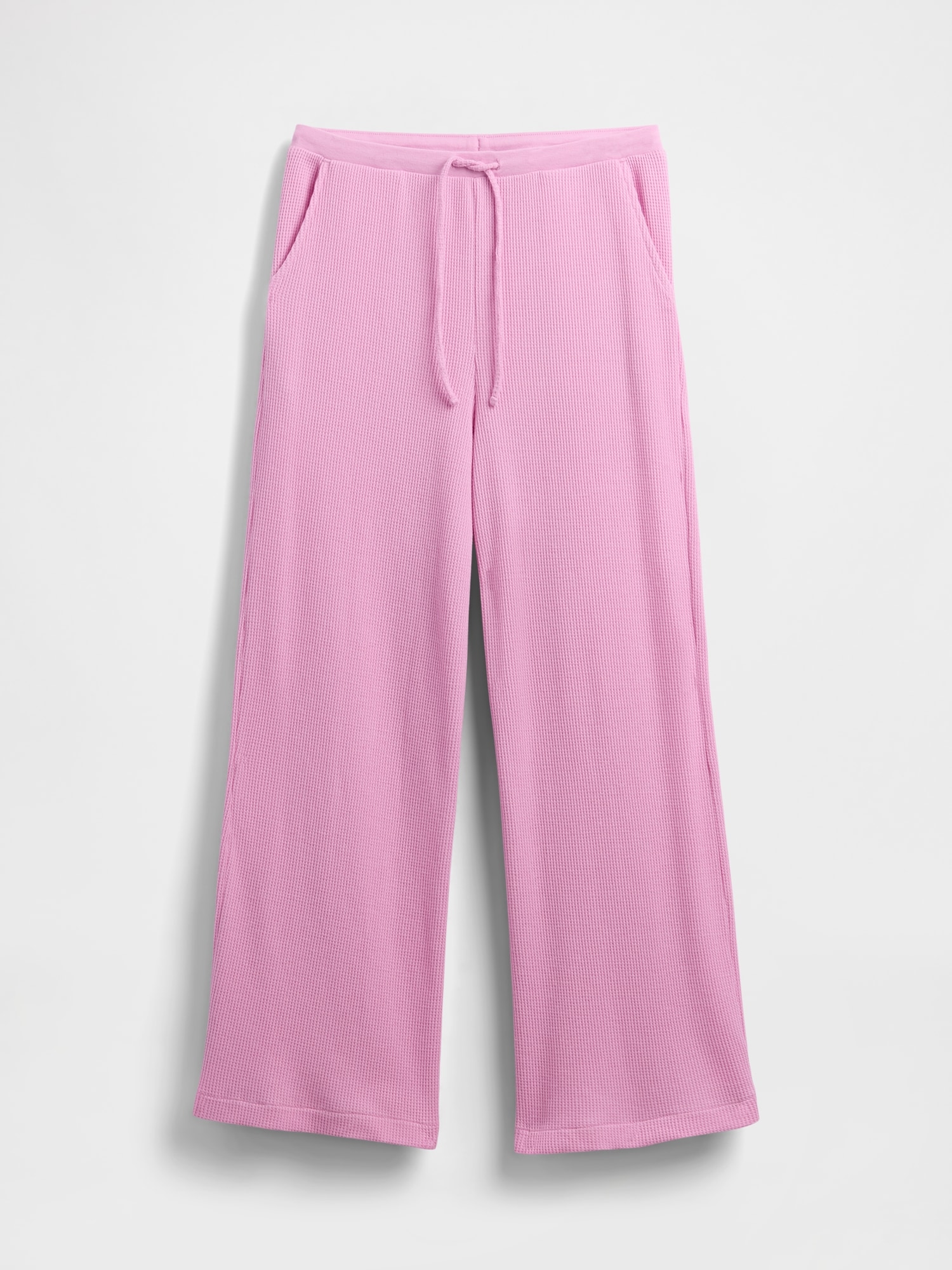 Waffle Wide-Leg PJ Pants - Sugar Pink