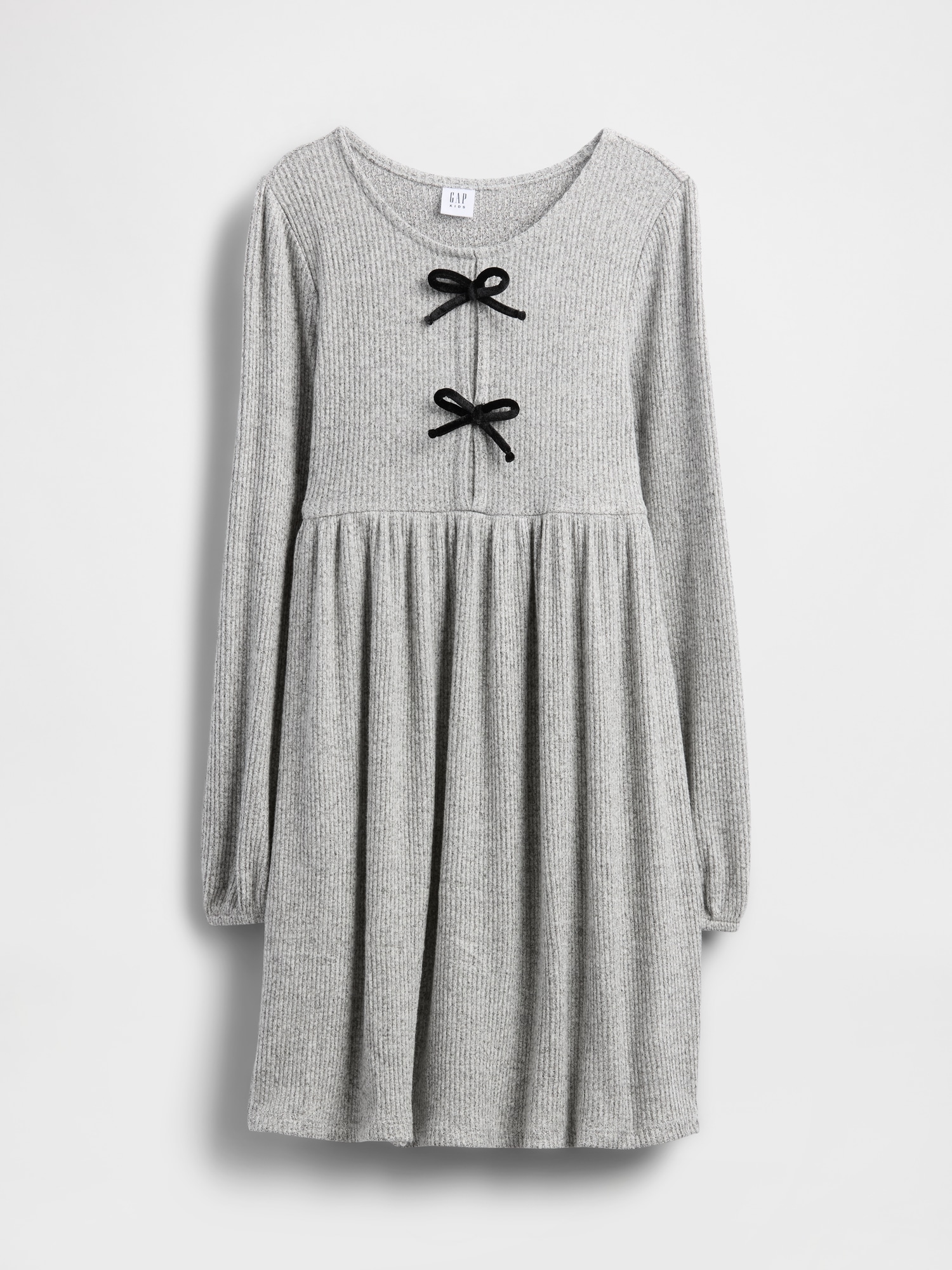 Kids Softspun Rib Bow-Front Dress