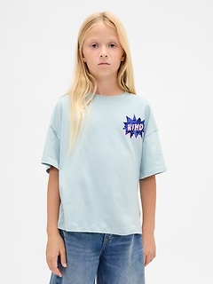 Kids Oversized Flippy Sequin Graphic T-Shirt