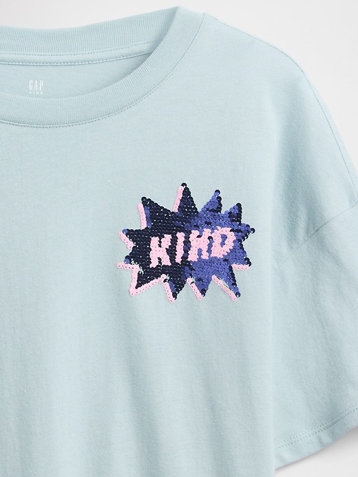 Image number 4 showing, Kids Oversized Flippy Sequin Graphic T-Shirt