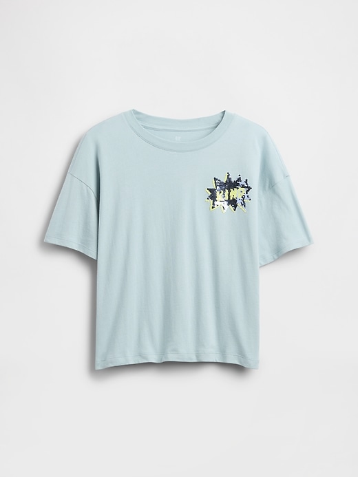Image number 2 showing, Kids Oversized Flippy Sequin Graphic T-Shirt