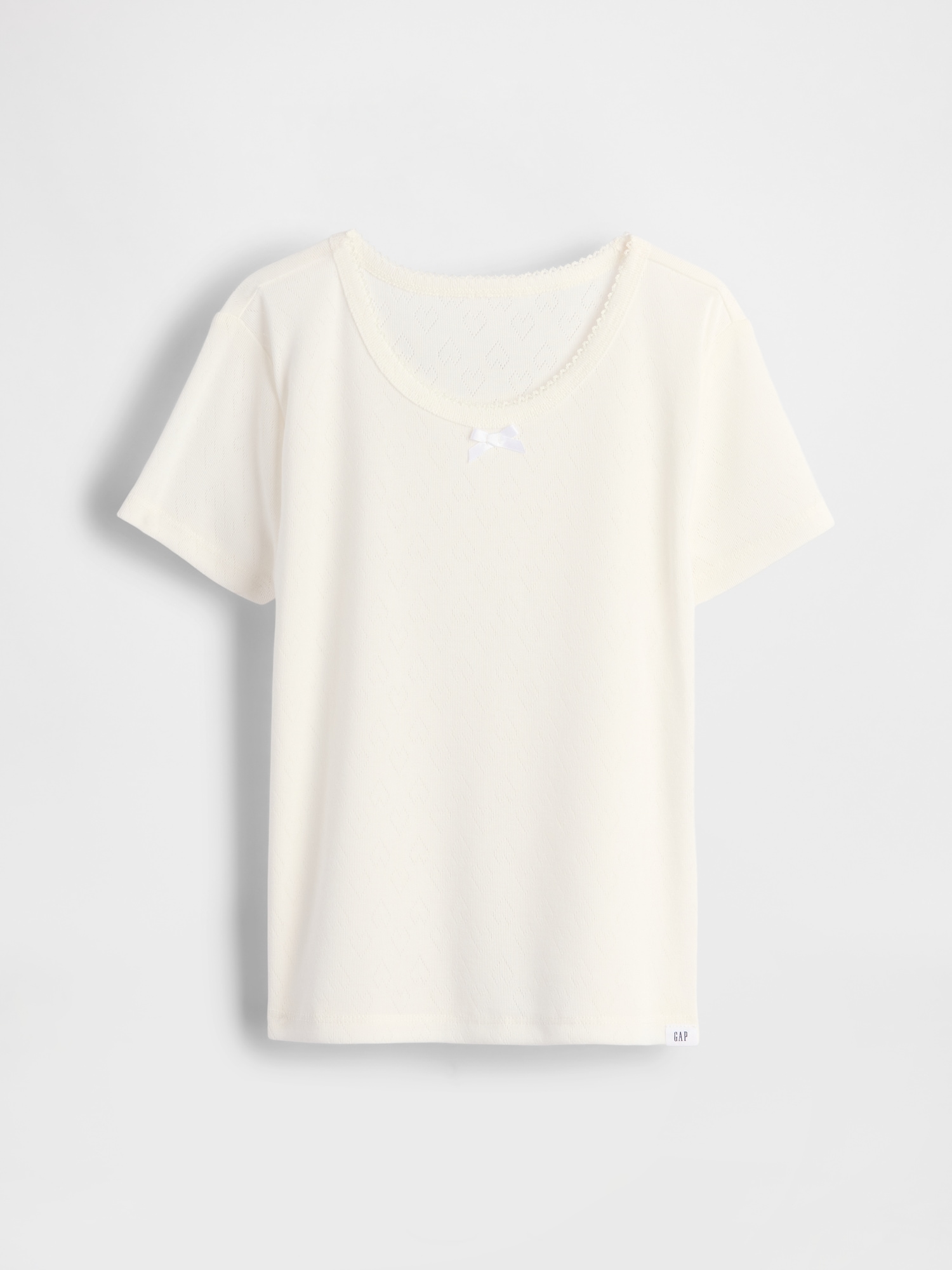 Kids Recycled Pointelle PJ T-Shirt - New Off White