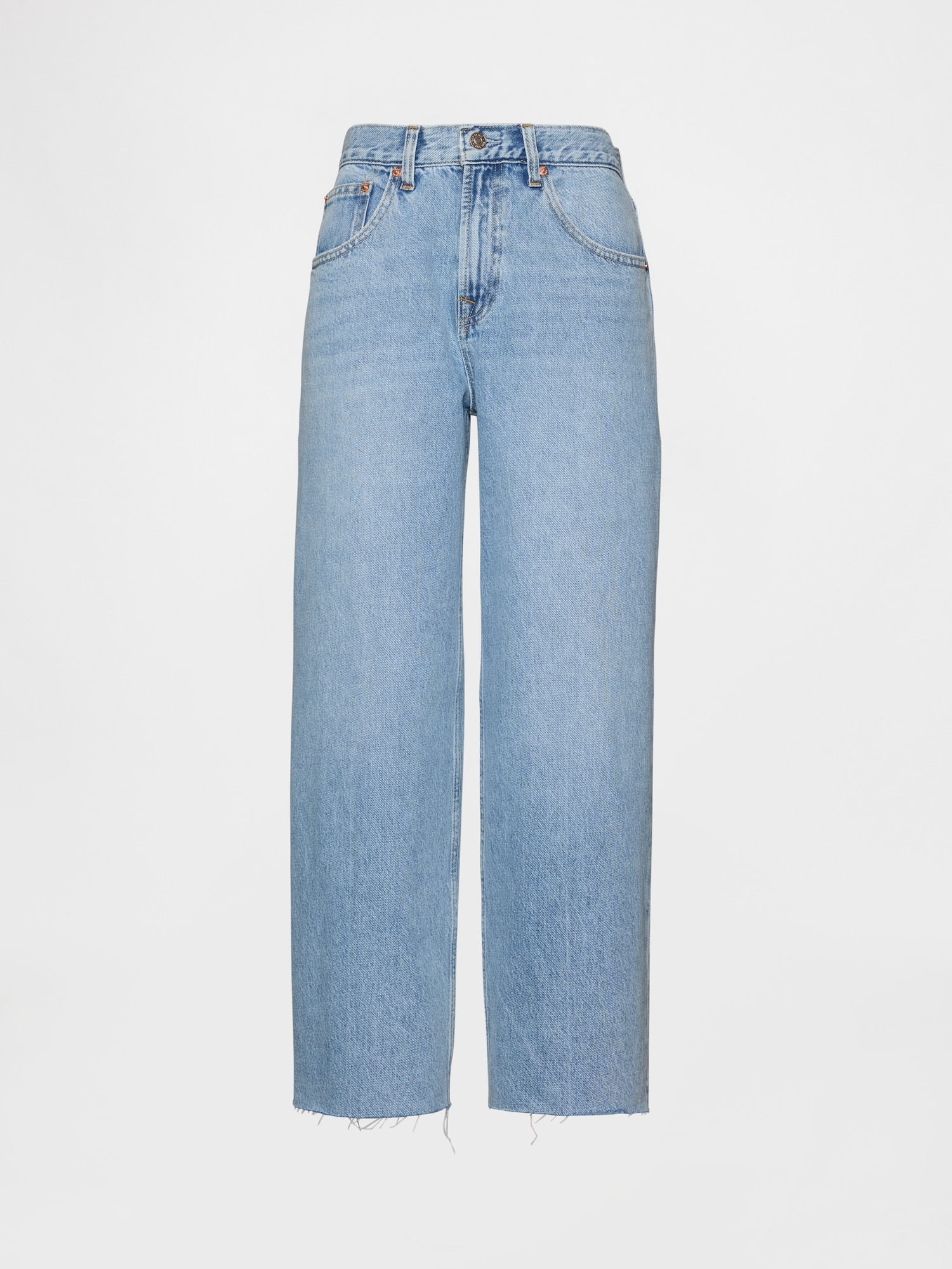 Gap Low Slung Relaxed Crop Jeans In Blue
