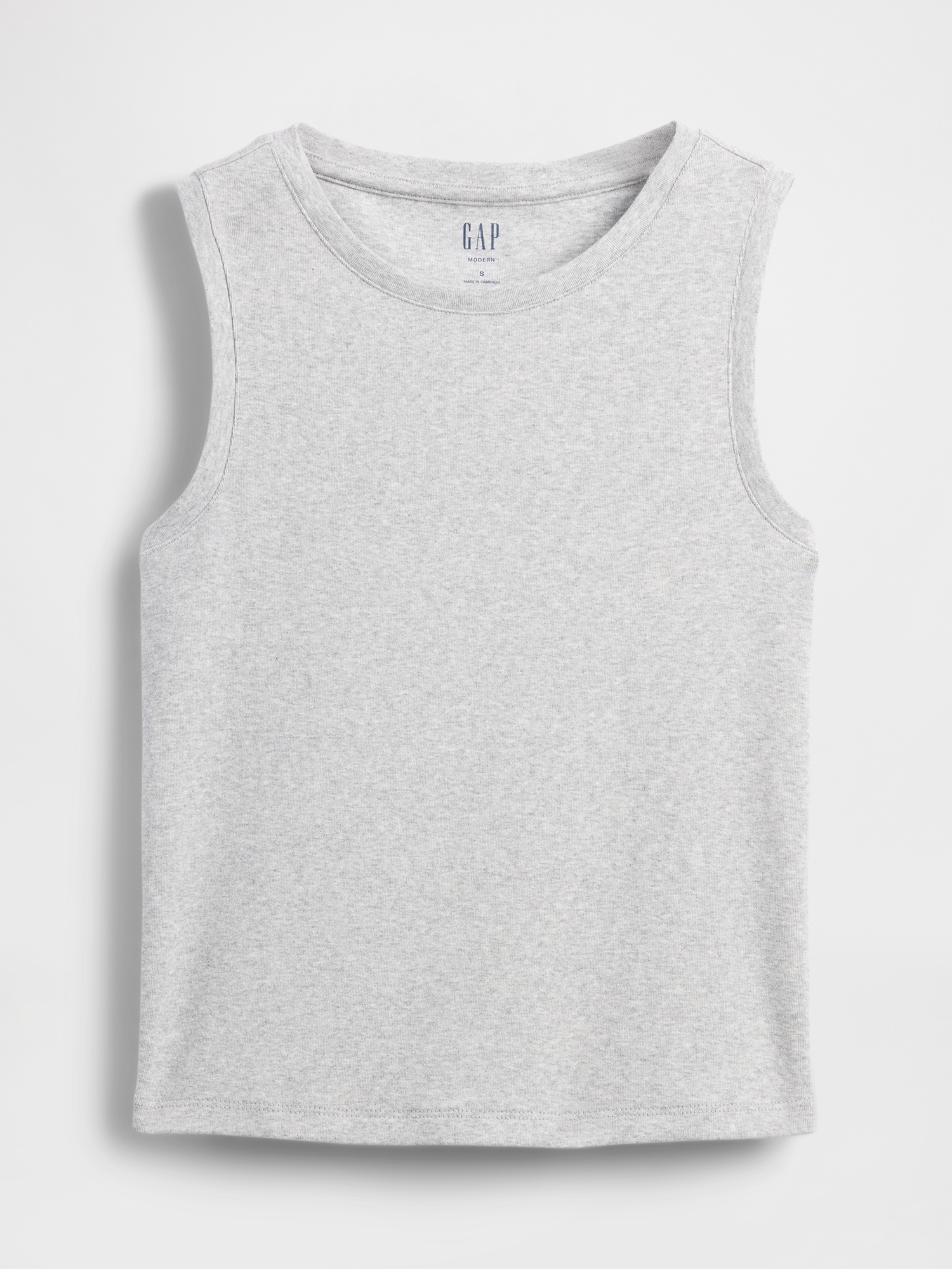 Modern Shell Tank Top - Light Heather Grey
