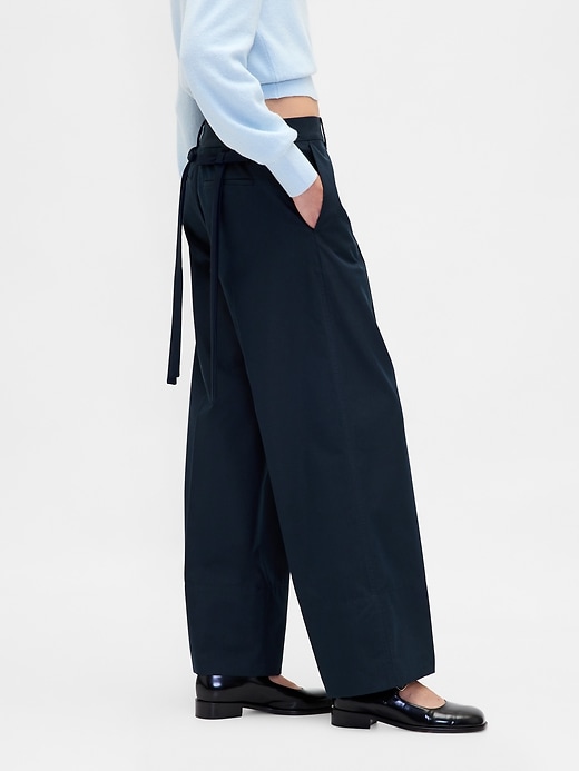 Image number 4 showing, Gap × Sandy Liang Mid Rise Bow-Back Khakis