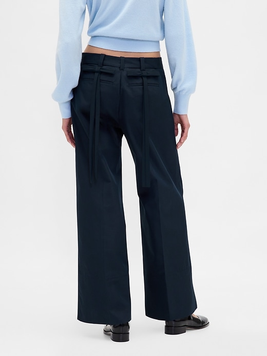 Image number 5 showing, Gap × Sandy Liang Mid Rise Bow-Back Khakis