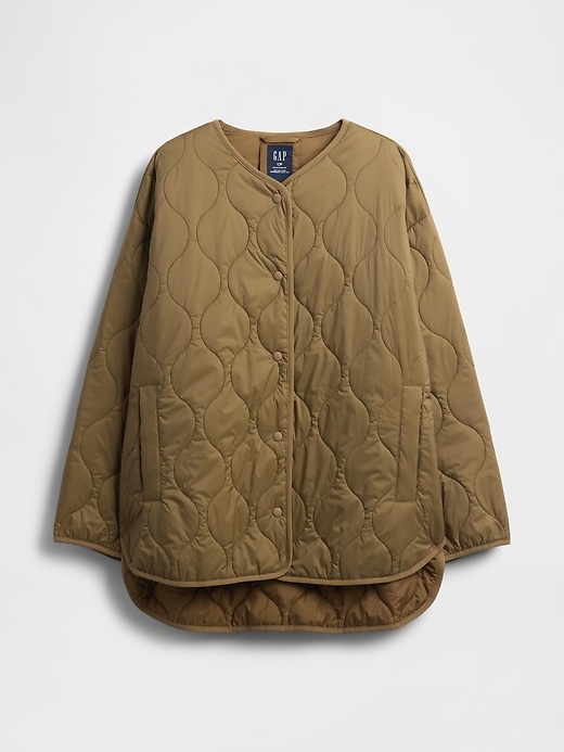 Image number 6 showing, Recycled Lightweight Oversized Quilted Liner Jacket