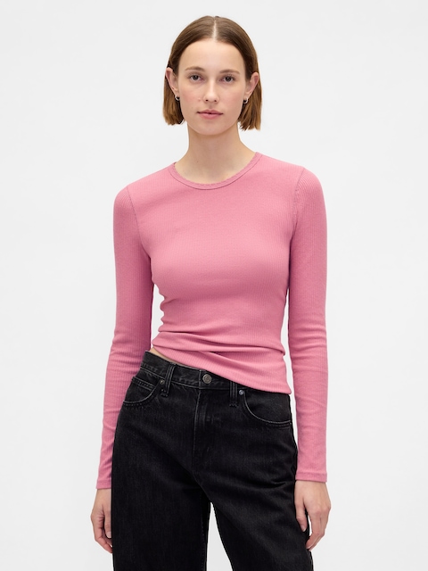 Pointelle Rib T-Shirt
